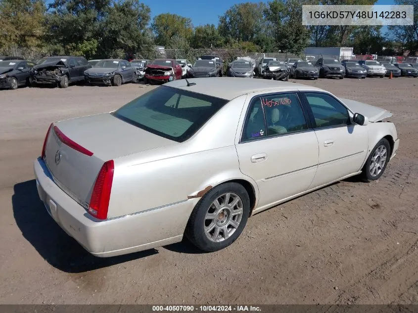 2008 Cadillac Dts 1Sc VIN: 1G6KD57Y48U142283 Lot: 40507090