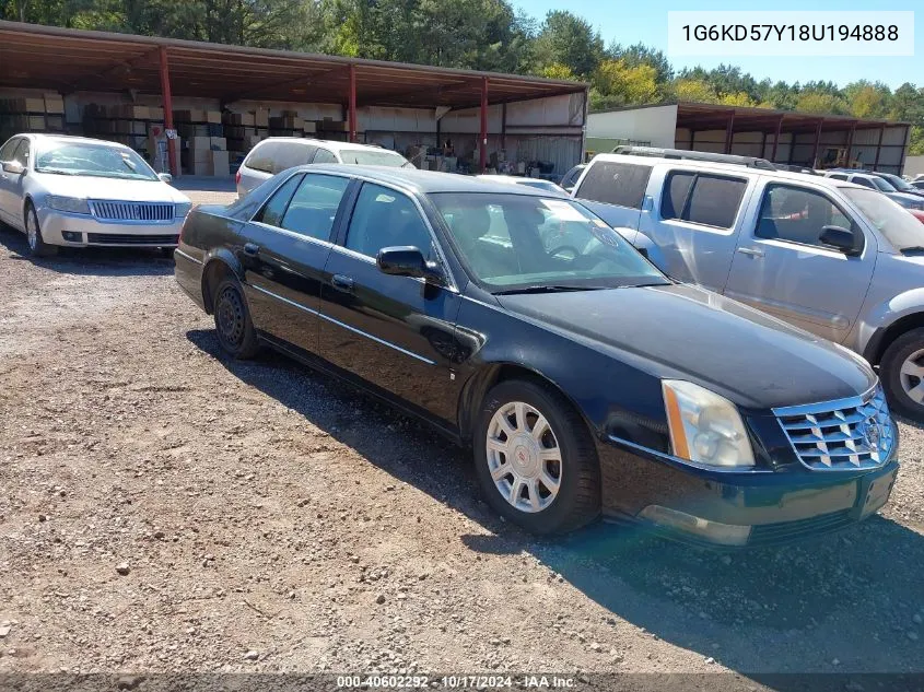 2008 Cadillac Dts 1Sc VIN: 1G6KD57Y18U194888 Lot: 40602292