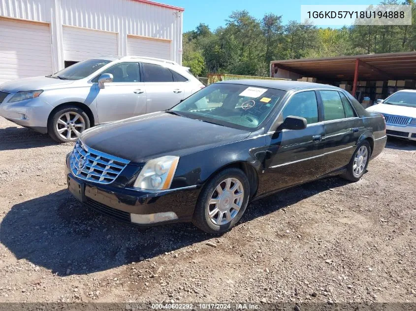 2008 Cadillac Dts 1Sc VIN: 1G6KD57Y18U194888 Lot: 40602292