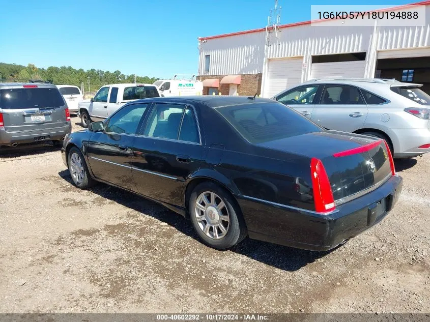 2008 Cadillac Dts 1Sc VIN: 1G6KD57Y18U194888 Lot: 40602292