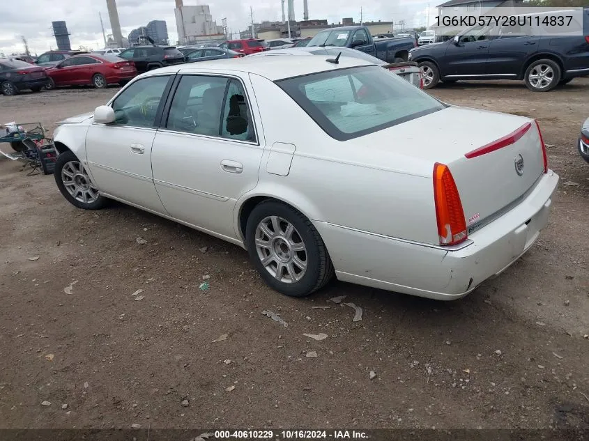 1G6KD57Y28U114837 2008 Cadillac Dts 1Sa