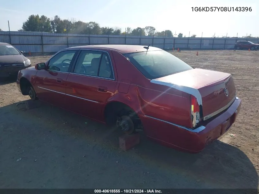 2008 Cadillac Dts 1Sc VIN: 1G6KD57Y08U143396 Lot: 40618555