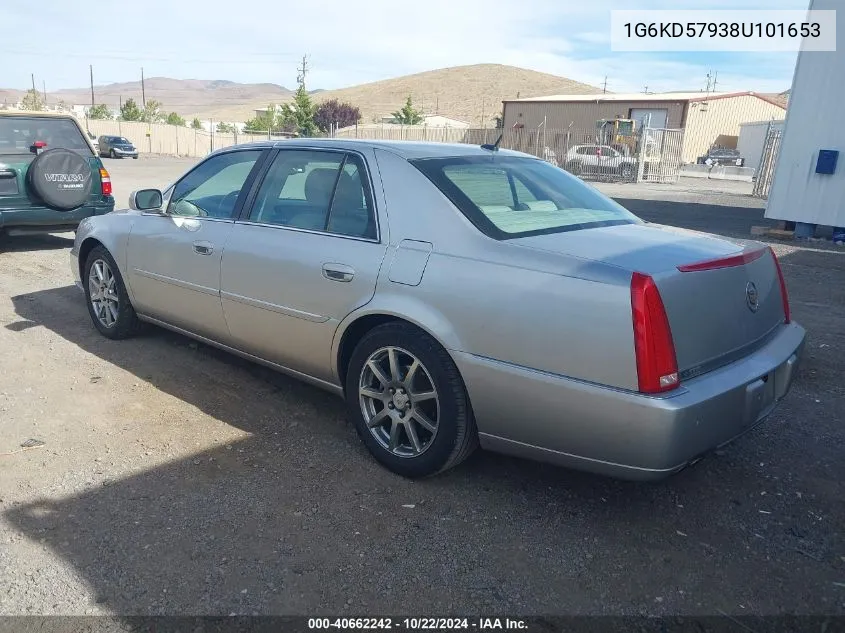 2008 Cadillac Dts 1Se VIN: 1G6KD57938U101653 Lot: 40662242