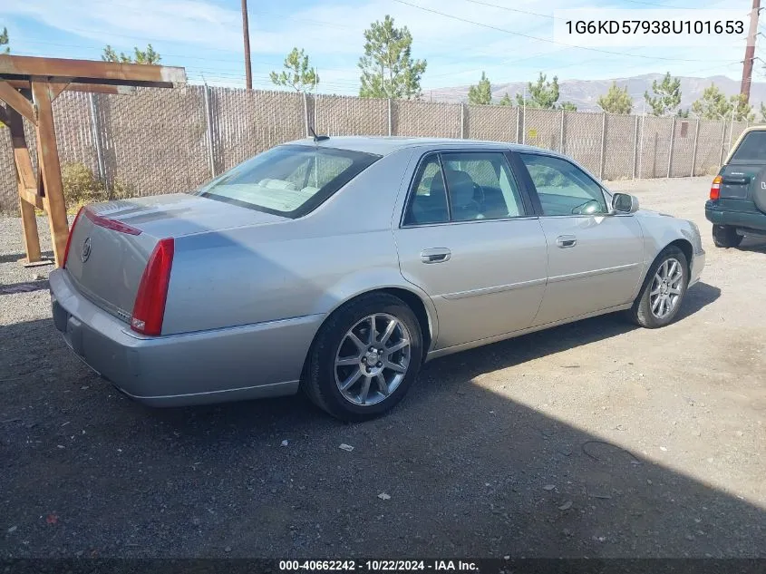 2008 Cadillac Dts 1Se VIN: 1G6KD57938U101653 Lot: 40662242