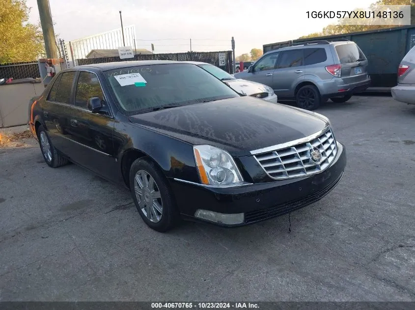 2008 Cadillac Dts 1Sd VIN: 1G6KD57YX8U148136 Lot: 40670765