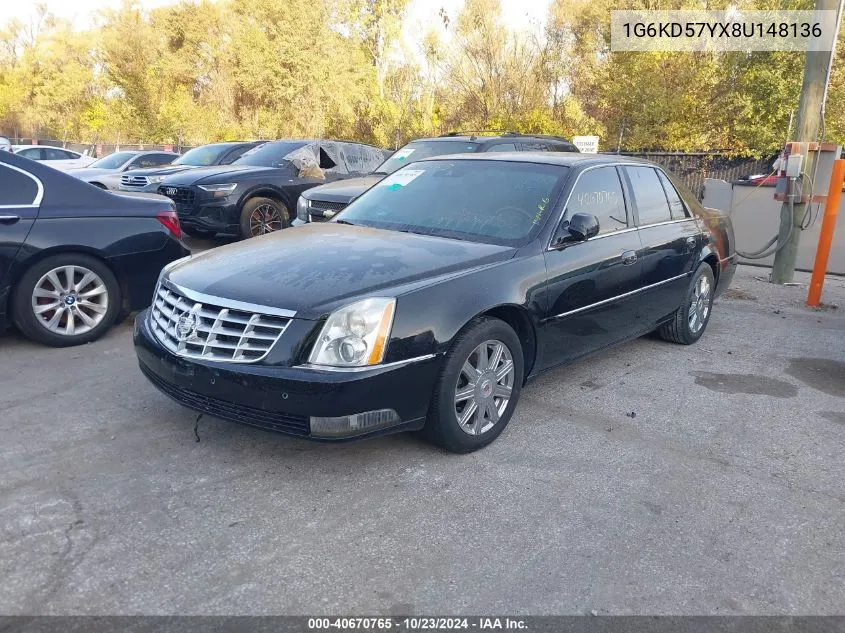 2008 Cadillac Dts 1Sd VIN: 1G6KD57YX8U148136 Lot: 40670765