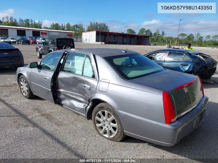 2008 Cadillac Dts 1Sb VIN: 1G6KD57Y98U143350 Lot: 40787139