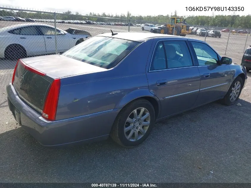 2008 Cadillac Dts 1Sb VIN: 1G6KD57Y98U143350 Lot: 40787139