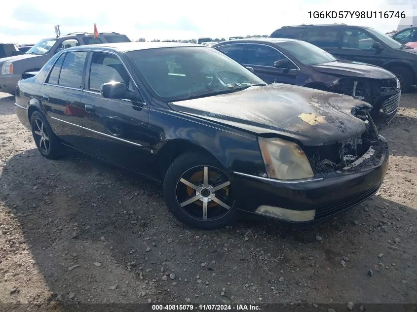 2008 Cadillac Dts 1Sc VIN: 1G6KD57Y98U116746 Lot: 40815079