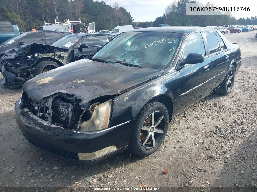 2008 Cadillac Dts 1Sc VIN: 1G6KD57Y98U116746 Lot: 40815079