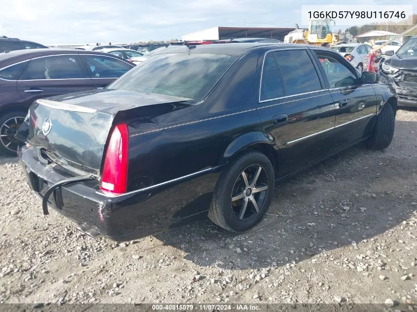 2008 Cadillac Dts 1Sc VIN: 1G6KD57Y98U116746 Lot: 40815079