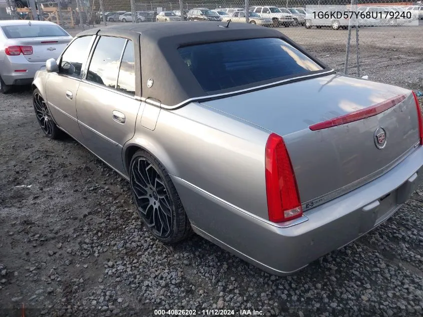 2008 Cadillac Dts 1Sc VIN: 1G6KD57Y68U179240 Lot: 40826202