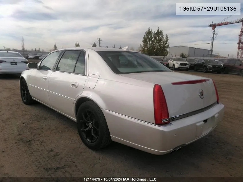 2009 Cadillac Dts VIN: 1G6KD57Y29U105136 Lot: 12114475