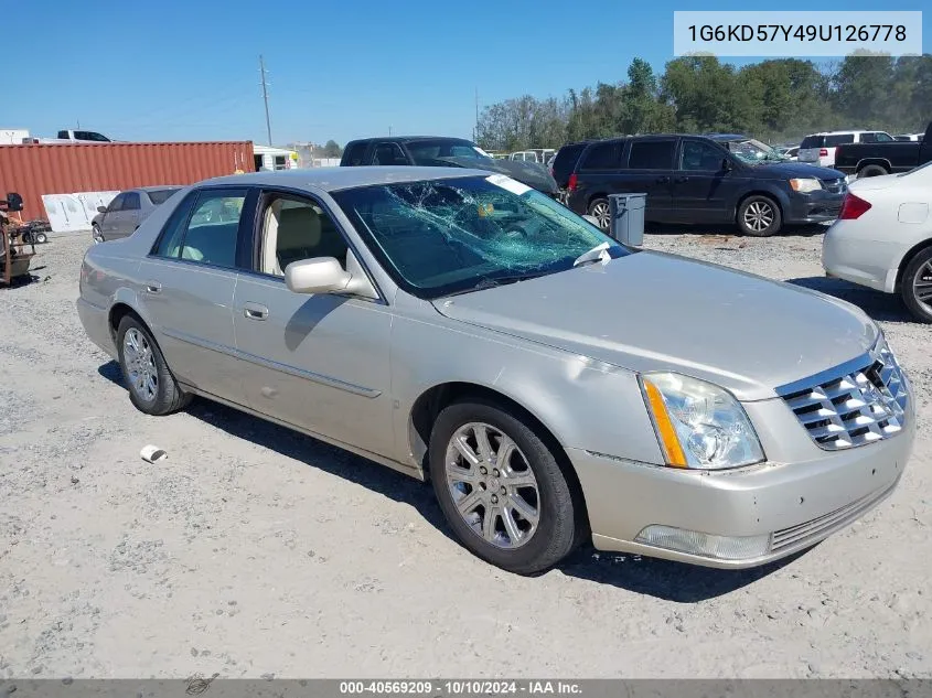 2009 Cadillac Dts 1Sb VIN: 1G6KD57Y49U126778 Lot: 40569209