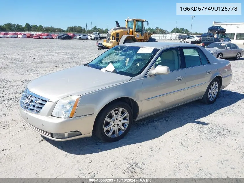 2009 Cadillac Dts 1Sb VIN: 1G6KD57Y49U126778 Lot: 40569209