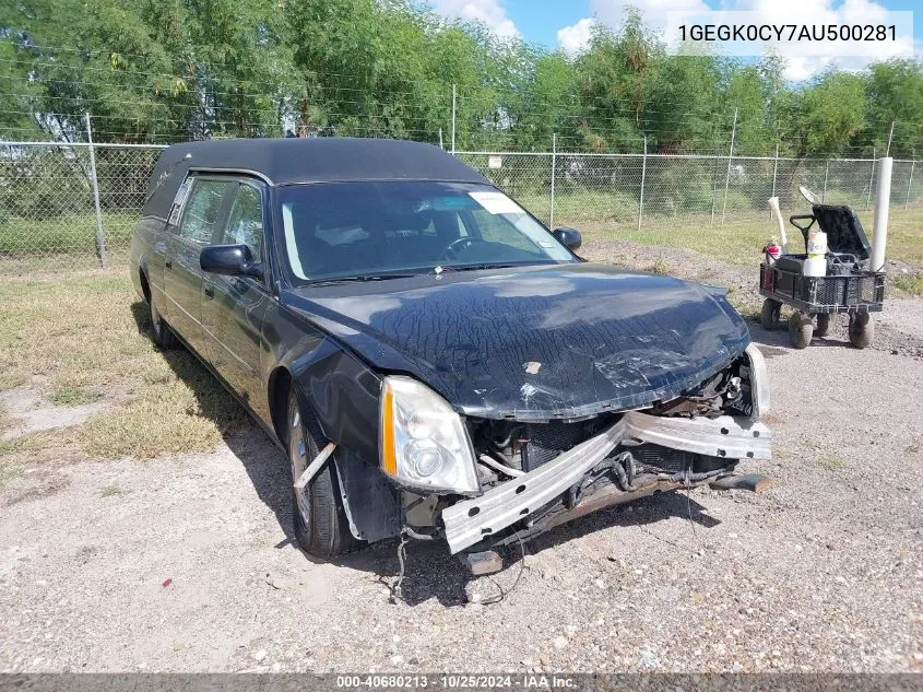 2010 Cadillac Dts Funeral Coach VIN: 1GEGK0CY7AU500281 Lot: 40680213