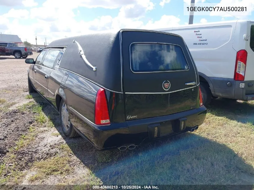 2010 Cadillac Dts Funeral Coach VIN: 1GEGK0CY7AU500281 Lot: 40680213