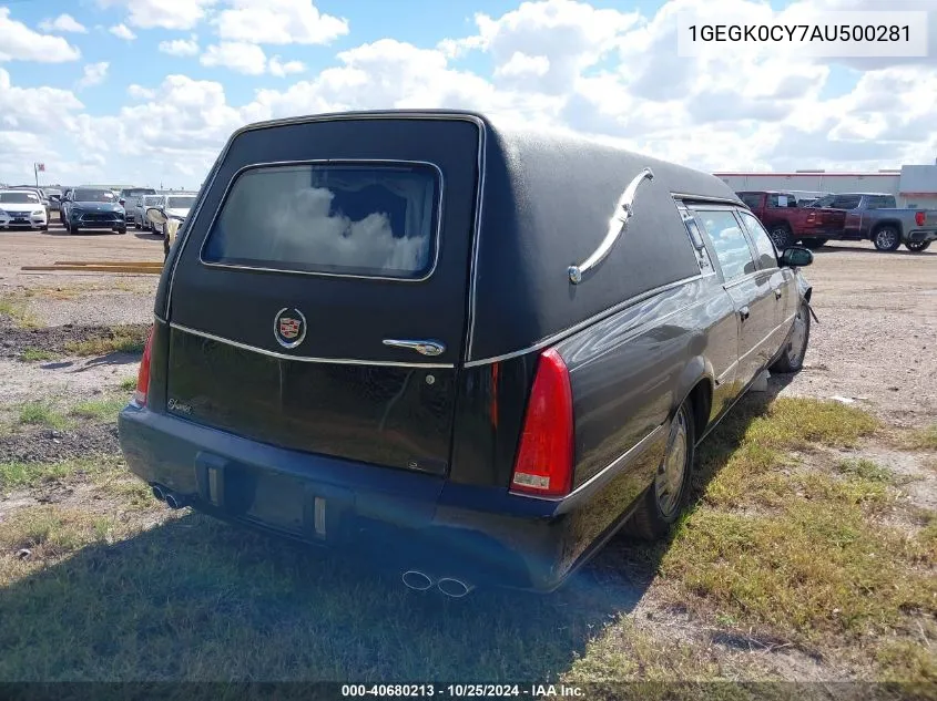 2010 Cadillac Dts Funeral Coach VIN: 1GEGK0CY7AU500281 Lot: 40680213