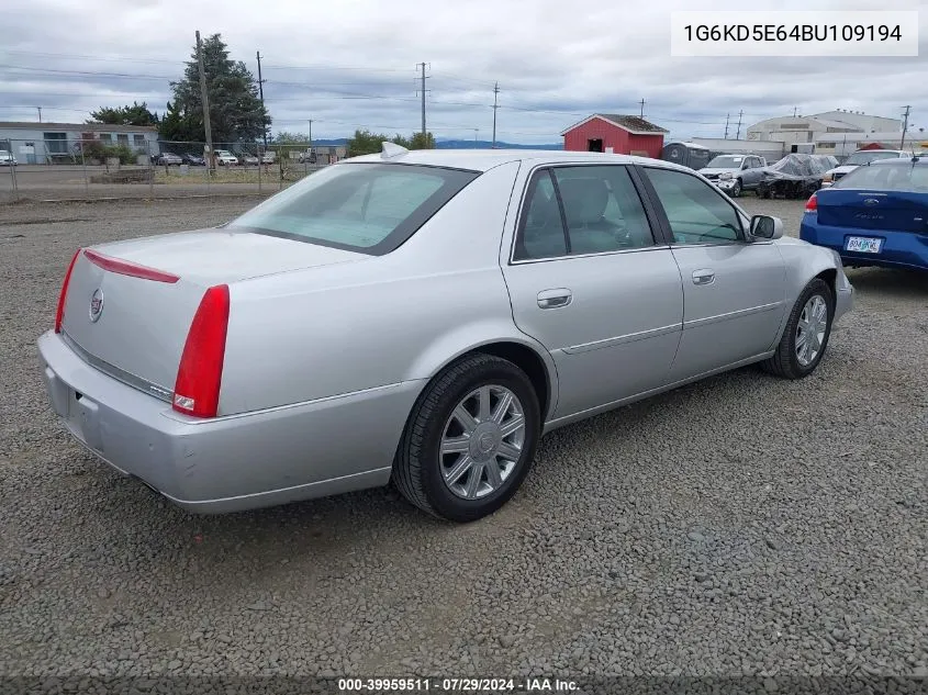 2011 Cadillac Dts Luxury Collection VIN: 1G6KD5E64BU109194 Lot: 39959511