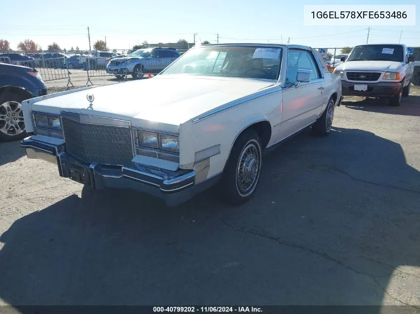 1985 Cadillac Eldorado VIN: 1G6EL578XFE653486 Lot: 40799202