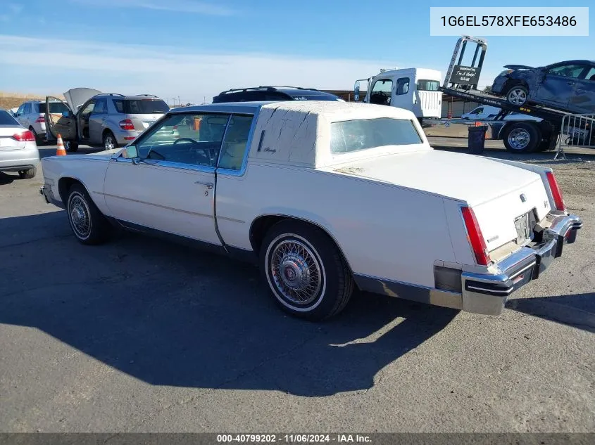 1985 Cadillac Eldorado VIN: 1G6EL578XFE653486 Lot: 40799202