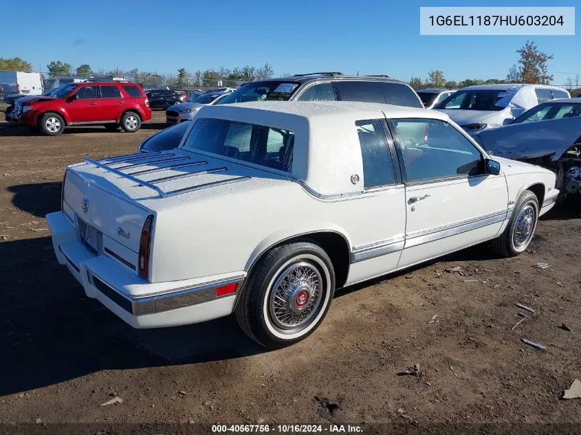 1987 Cadillac Eldorado VIN: 1G6EL1187HU603204 Lot: 40567756