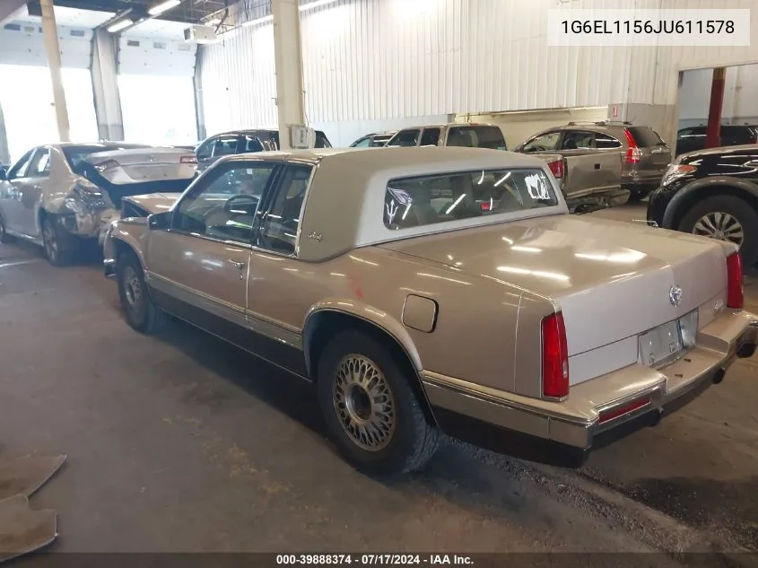 1988 Cadillac Eldorado VIN: 1G6EL1156JU611578 Lot: 39888374