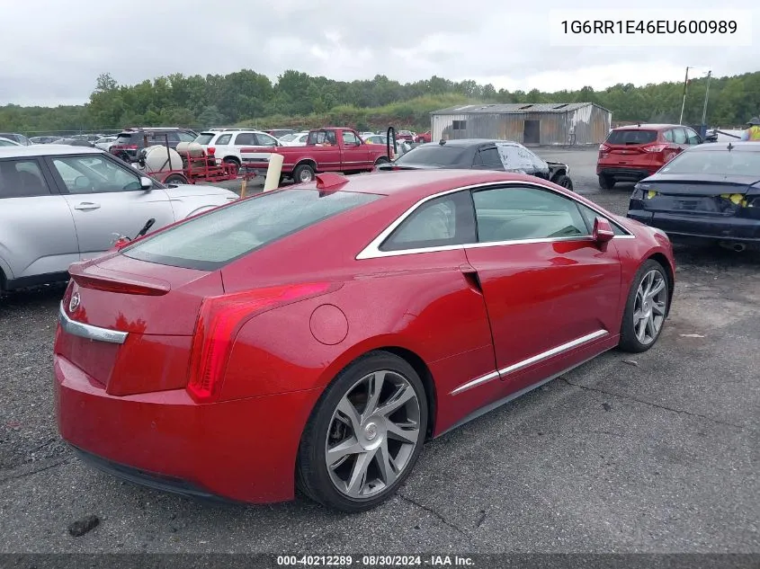 2014 Cadillac Elr Standard VIN: 1G6RR1E46EU600989 Lot: 40212289