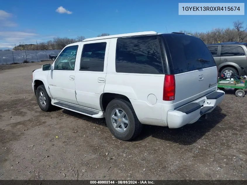 1999 Cadillac Escalade Standard VIN: 1GYEK13R0XR415674 Lot: 40003144