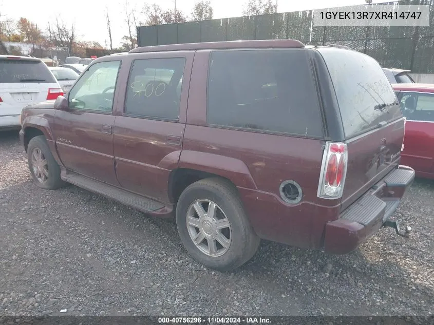 1999 Cadillac Escalade Standard VIN: 1GYEK13R7XR414747 Lot: 40756296