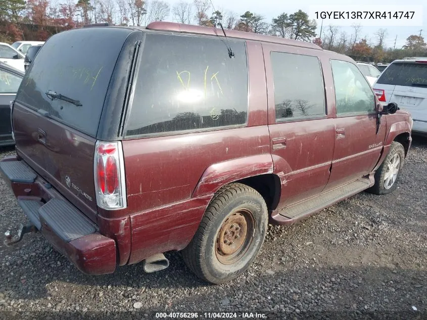 1999 Cadillac Escalade Standard VIN: 1GYEK13R7XR414747 Lot: 40756296