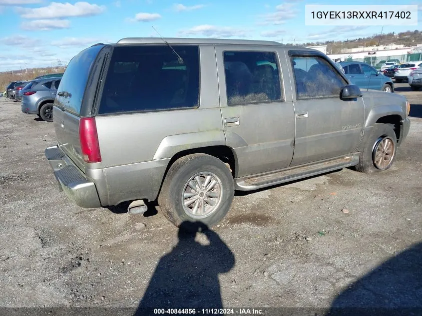 1GYEK13RXXR417402 1999 Cadillac Escalade Standard