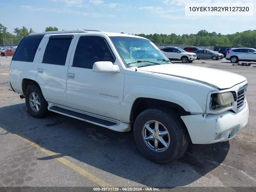 2000 Cadillac Escalade Standard VIN: 1GYEK13R2YR127320 Lot: 39731728