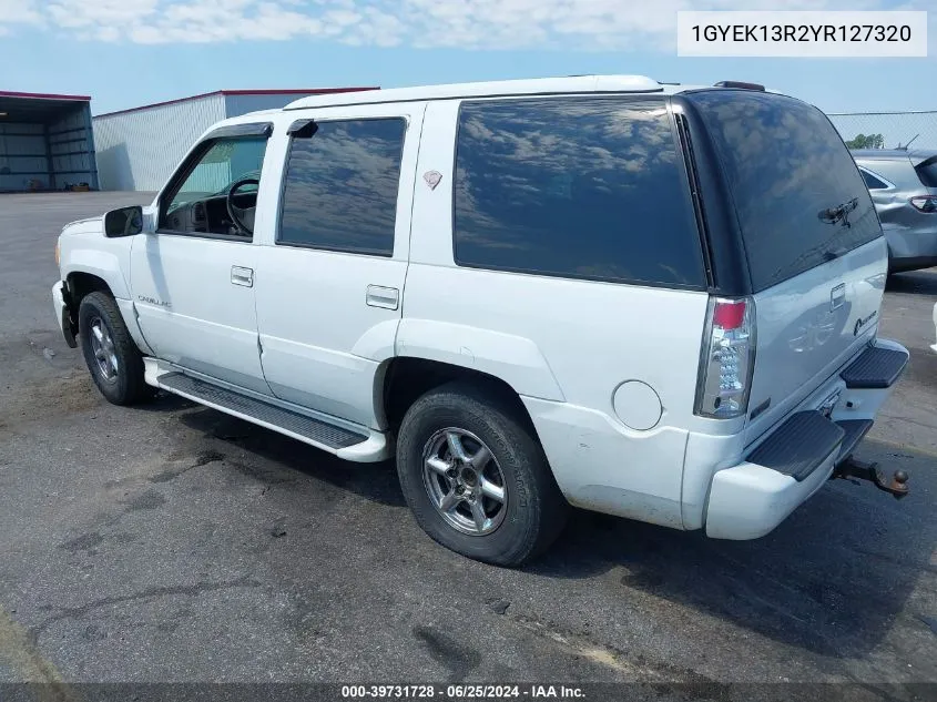 2000 Cadillac Escalade Standard VIN: 1GYEK13R2YR127320 Lot: 39731728