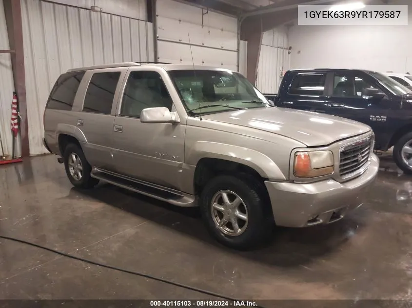 2000 Cadillac Escalade Standard VIN: 1GYEK63R9YR179587 Lot: 40115103