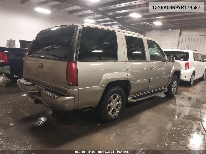 2000 Cadillac Escalade Standard VIN: 1GYEK63R9YR179587 Lot: 40115103