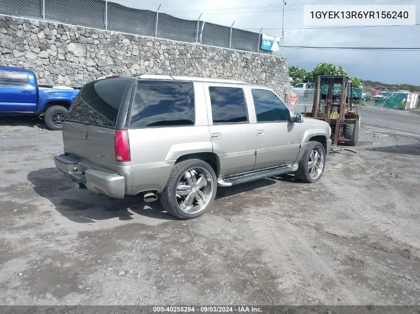 2000 Cadillac Escalade Standard VIN: 1GYEK13R6YR156240 Lot: 40255284