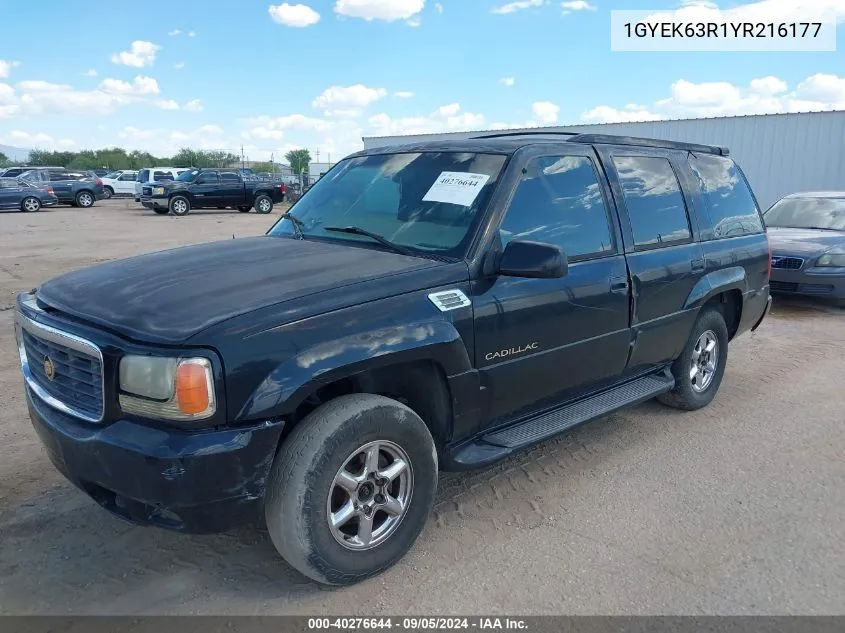 2000 Cadillac Escalade Standard VIN: 1GYEK63R1YR216177 Lot: 40276644