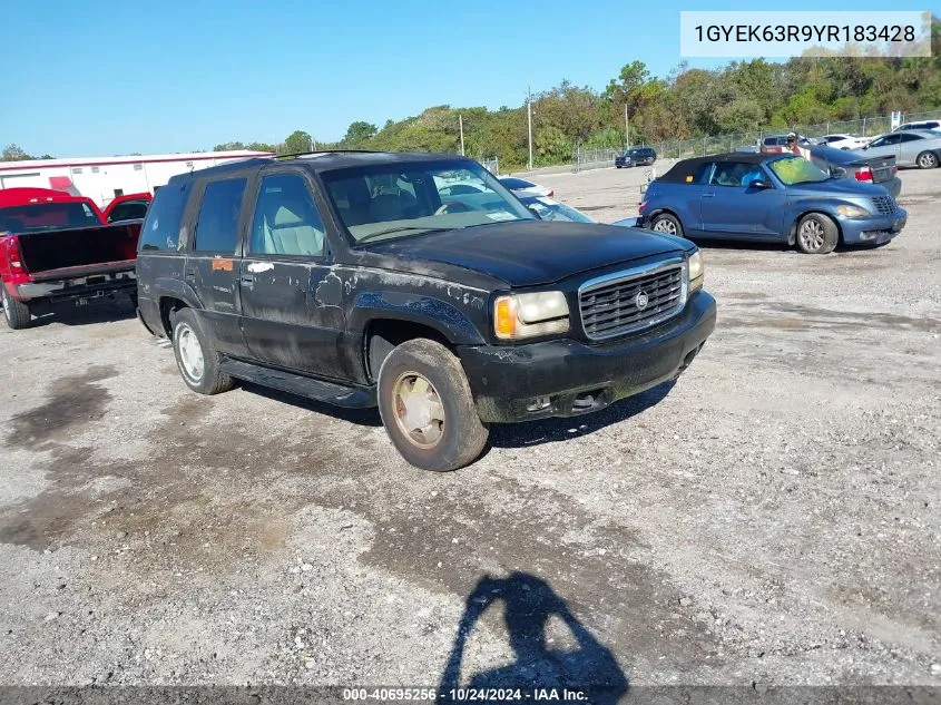 2000 Cadillac Escalade Standard VIN: 1GYEK63R9YR183428 Lot: 40695256