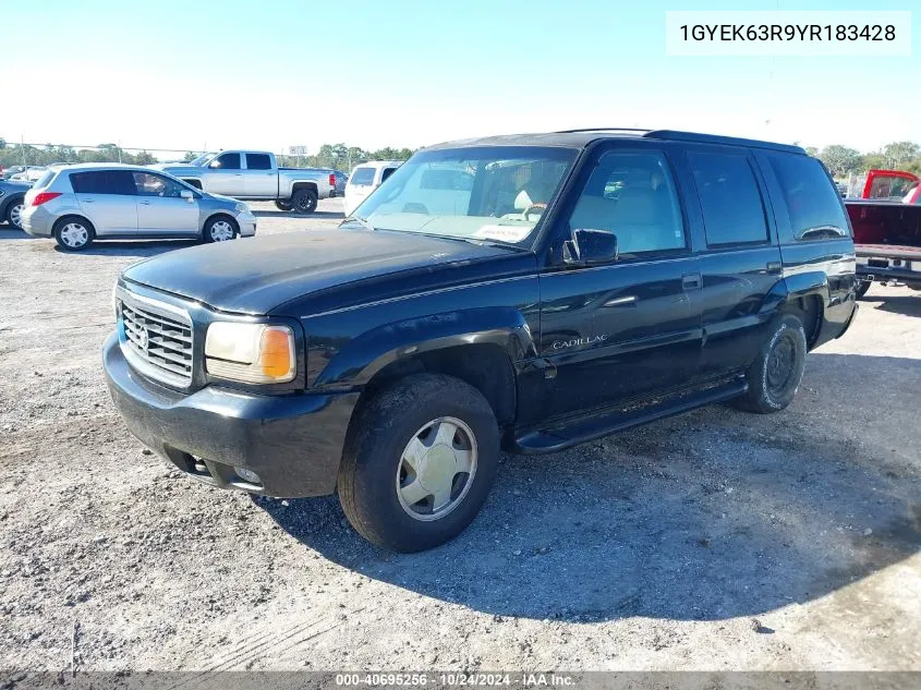 2000 Cadillac Escalade Standard VIN: 1GYEK63R9YR183428 Lot: 40695256