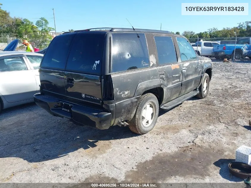 2000 Cadillac Escalade Standard VIN: 1GYEK63R9YR183428 Lot: 40695256