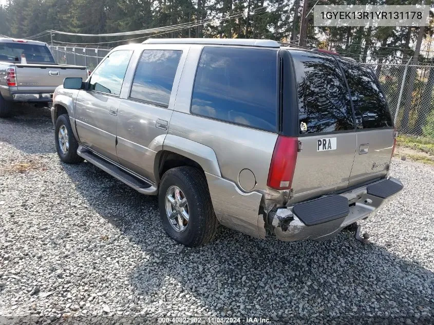 2000 Cadillac Escalade Standard VIN: 1GYEK13R1YR131178 Lot: 40822902