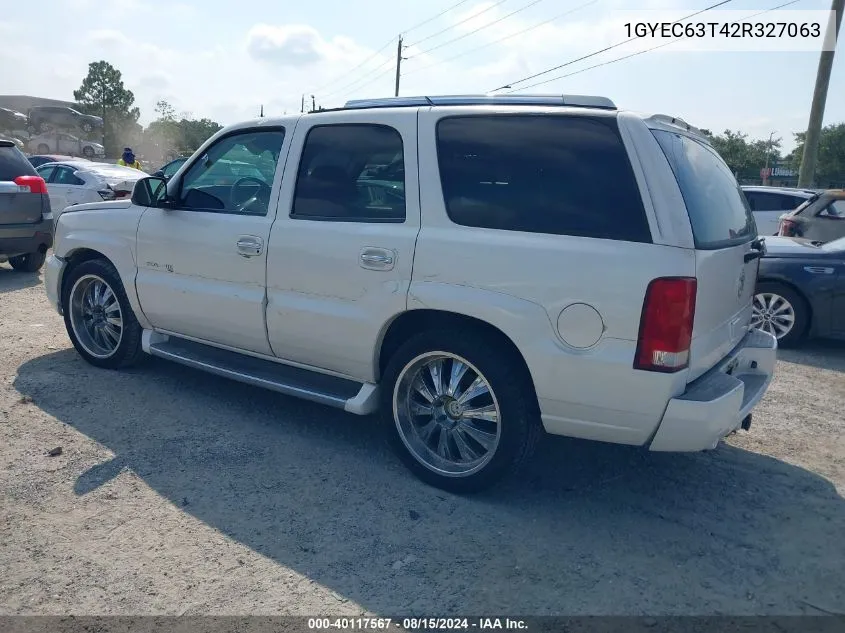 2002 Cadillac Escalade Standard VIN: 1GYEC63T42R327063 Lot: 40117567