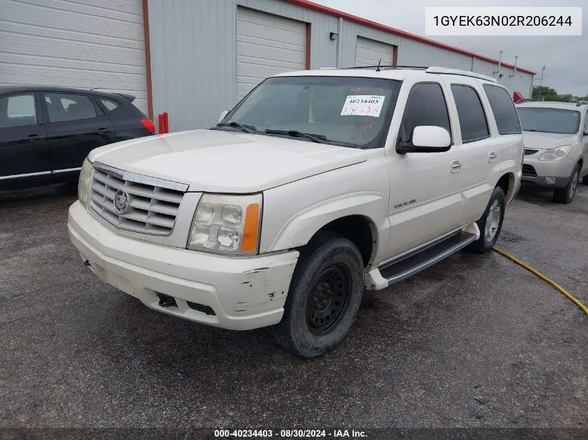 2002 Cadillac Escalade Standard VIN: 1GYEK63N02R206244 Lot: 40234403