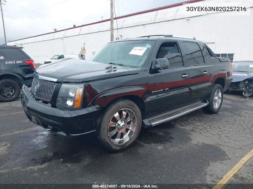 2002 Cadillac Escalade Ext Standard VIN: 3GYEK63N82G257216 Lot: 40374807