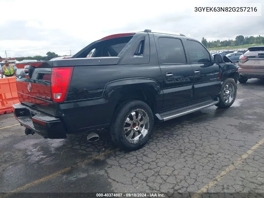 2002 Cadillac Escalade Ext Standard VIN: 3GYEK63N82G257216 Lot: 40374807