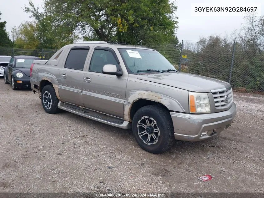 2002 Cadillac Escalade Ext VIN: 3GYEK63N92G284697 Lot: 40408795