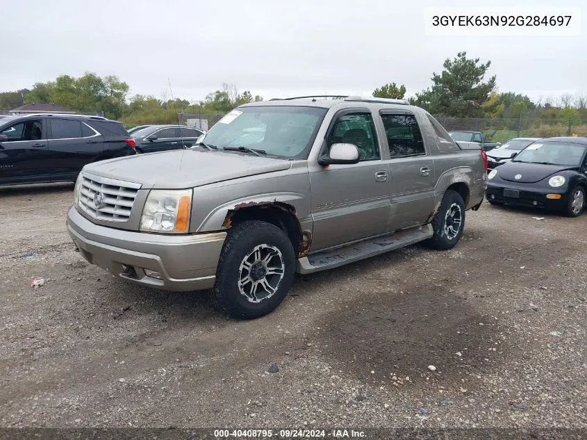 2002 Cadillac Escalade Ext VIN: 3GYEK63N92G284697 Lot: 40408795