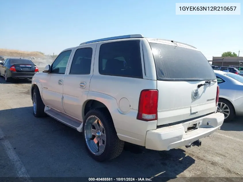 2002 Cadillac Escalade Luxury VIN: 1GYEK63N12R210657 Lot: 40488581