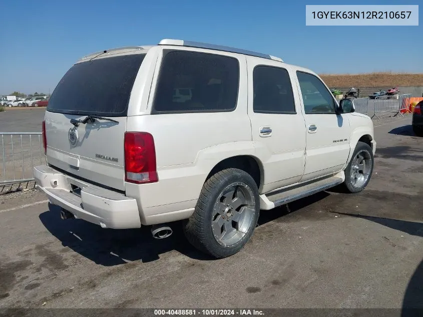 2002 Cadillac Escalade Luxury VIN: 1GYEK63N12R210657 Lot: 40488581